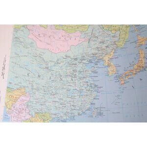 China Mongolia Korea Japan Taiwan Cosmopolitan Atlas Map Vintage 91263